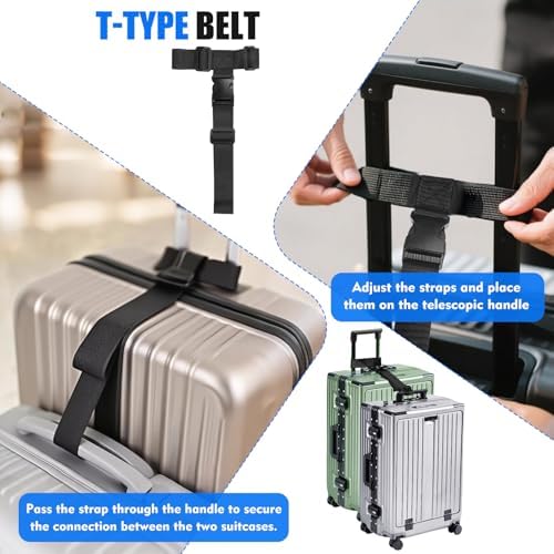 2 Pack Luggage Straps for Suitcases, Luggage Straps to Connect Two Suitcases - Image 4