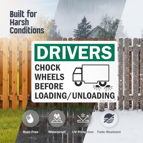 SmartSign "Drivers Chock Wheels Before Loading/Unloading" Sign | 10" x 14" - Image 2