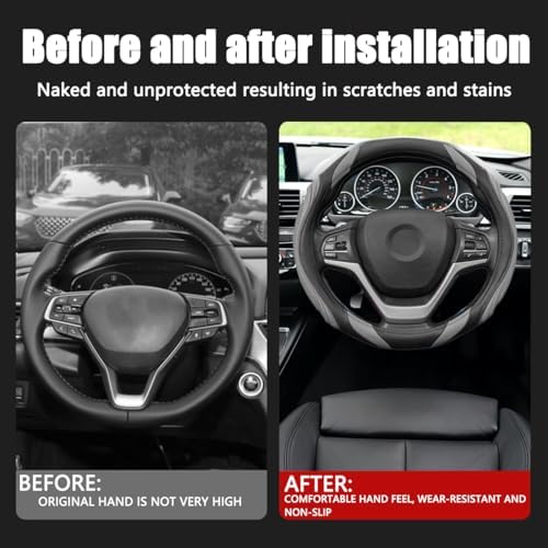 Osilly 15 Inch Artificial Leather Steering Wheel Cover - Image 5