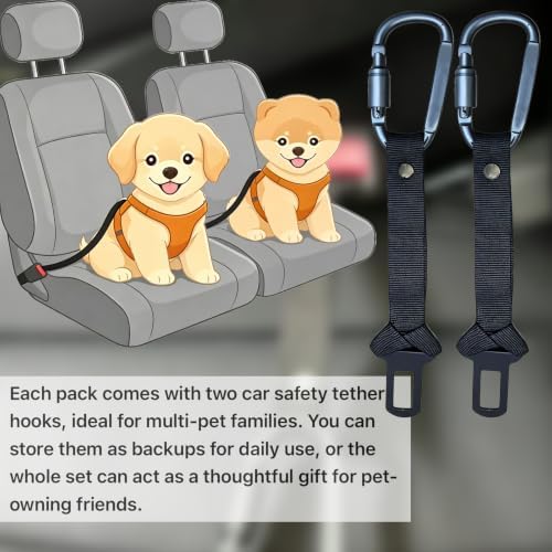 2 Pack Pet Car Seat Belt Restraint, Dog & Cat Car Seat Belt Anchor - Image 4