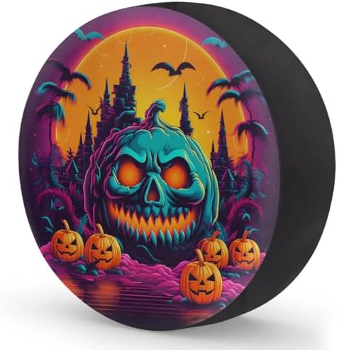 Spare Tire Cover for RV Trailer, Halloween Pumpkin Tire Covers Universal Fit - Image 2