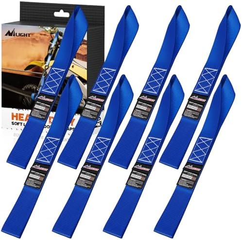 Nilight Soft Loop 1.7"x17" Motorcycle Tie Down Straps 12, 000LBS 8PK Blue by Nilight