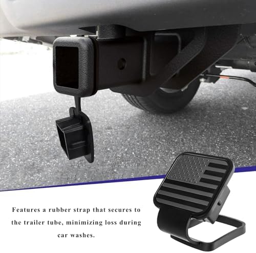 2 Inch Rubber Trailer Hitch Cover, Dustproof American Flag Hitch Cover Tube - Image 4