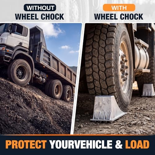 Aluminum Wheel Chock for Trucks & Trailers, 12.3 x 6.4 x 7 Inch - Image 4