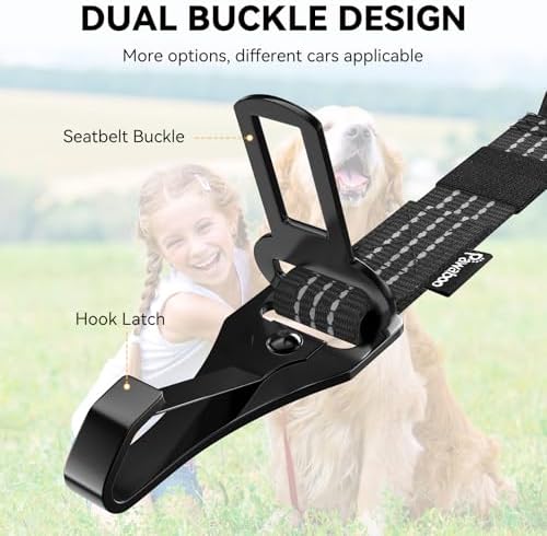 Pawaboo 1Pack Dog Car Seatbelt, 3-in-1 Dog Tether - Image 3
