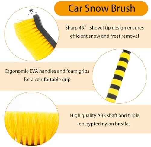 2 PCS 25.5" Car Snow Brush and Detachable Ice Scraper, Snow Shovel - Image 4