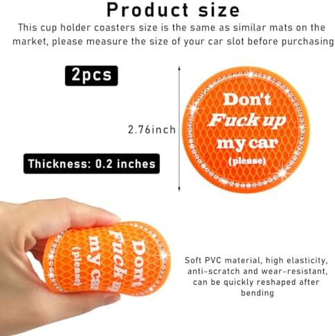 2 PCS Bling Car Cup Coaster, 2.75 Inch Anti-Slip Cup Holder Insert Coasters - Image 2
