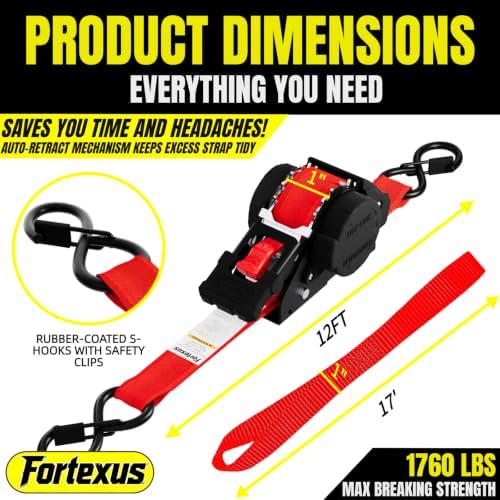 Retractable Ratchet Straps, Motorcycle, Pickup Truck - Image 5