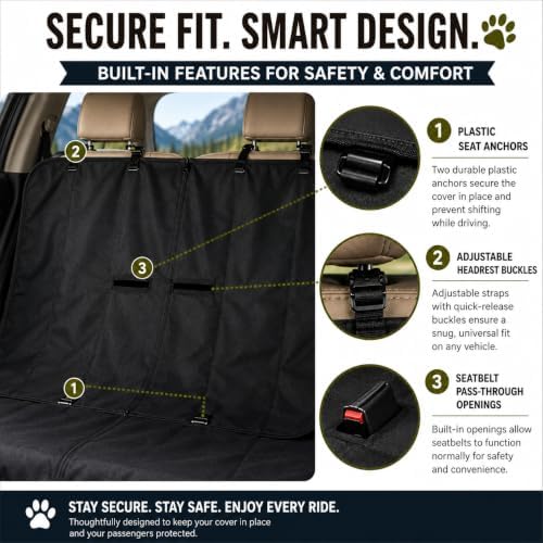 Waterproof Dog Car Seat Cover for Back Seat - Image 4