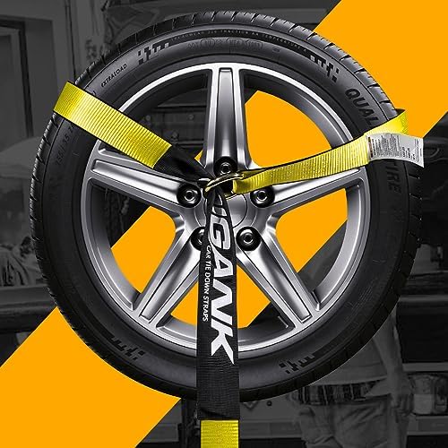 Car Tie Down Straps for Trailers Flat Hooks Lasso Style and 2'' X 96'' Tie Down - Image 3