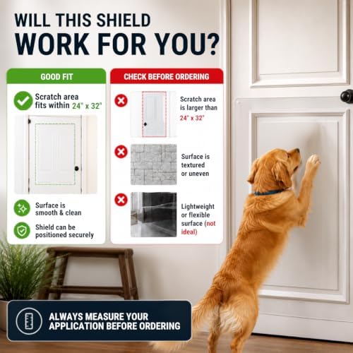 CLAWGUARD Universal Scratch Shield, Dog and Cat Door Wall Guard, 32x24 in - Image 4