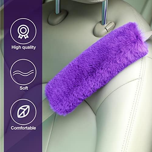 Boao 4 Pack Sheepskin Seat Belt Cover Shoulder Pad - Image 3