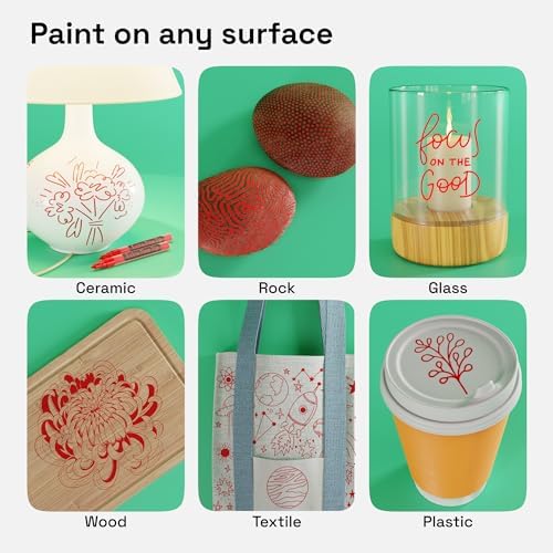 ARTISTRO Red Acrylic Paint Markers - Image 2