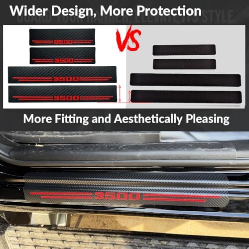 Car Accessories 4 Pcs Carbon Fiber Door Sill Scuff Plate Auto Door Entry Guard - Image 4