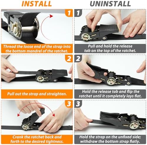 Ohuhu Ratchet Tie Down Straps - Image 5