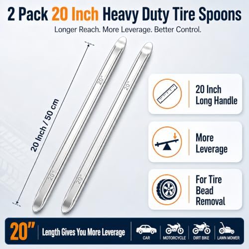 COZILO 20 Inch Tire Spoons, 2 Pack Heavy Duty Tire Irons - Image 2