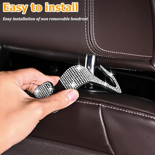 Zpana 4PCS Bling Car Seat Headrest Hooks, Vehicle Back Seat Purse Handbag - Image 5
