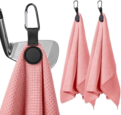 Magnetic Golf Towel with Clip, 23.6"x15.7" Large Size by MINGLITAI