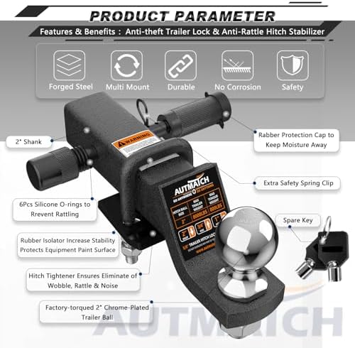 AUTMATCH Trailer Hitch Ball Mount - Image 4