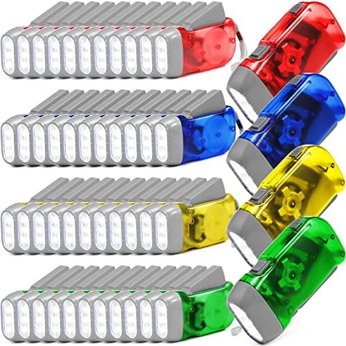 48 Pcs Hand Crank Flashlight No Battery Required Torch Light Manual Press by Retisee