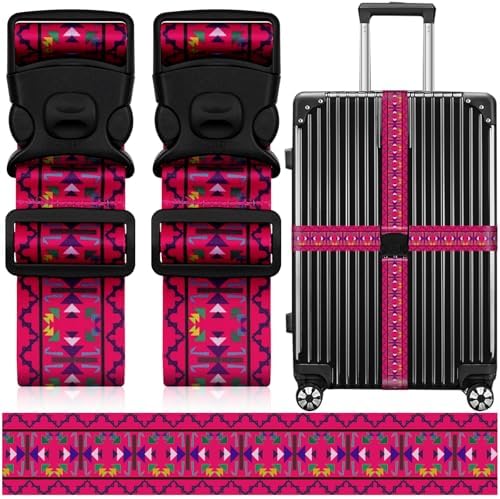 2 Pack Luggage Straps for Suitcases, Adjustable Travel Belt by ZHOMA