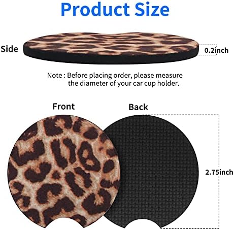 tifanso 2PCS Leopard Non-Slip Car Cup Holder Coasters - Image 2