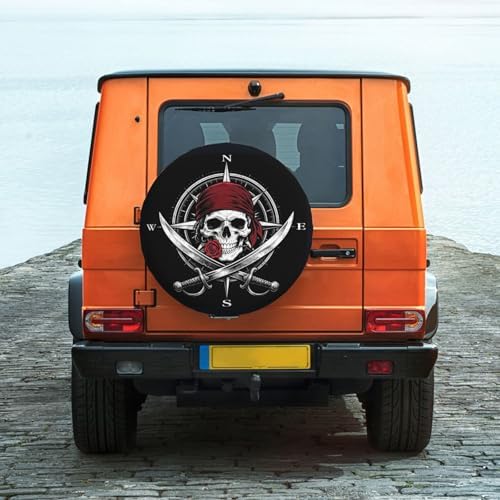 Pirate Skull Compass Spare Tire Cover Waterproof Wheel Cover 17 Inch Universal - Image 2