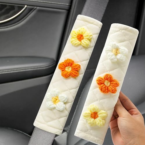 Amooca 2-Pack Braid Pattern Seat Belt Covers Shoulder Pads - Image 2
