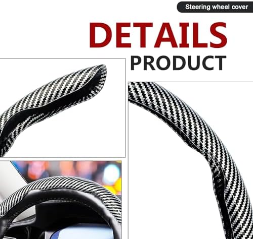 3pcs Universal Carbon Fiber Steering Wheel Cover - Image 3