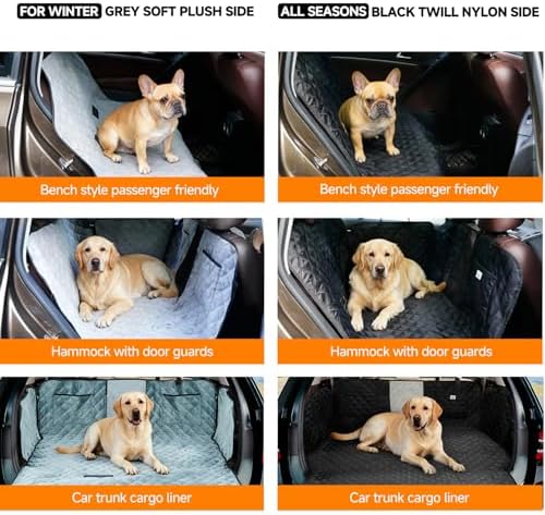 Dog Car Seat Cover Back Seat, Reversible Waterproof Hammock Car Protector - Image 3