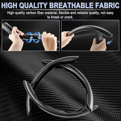 3pcs Carbon Fiber Anti-Skid Steering Wheel Cover, Waterproof & Segmented - Image 2