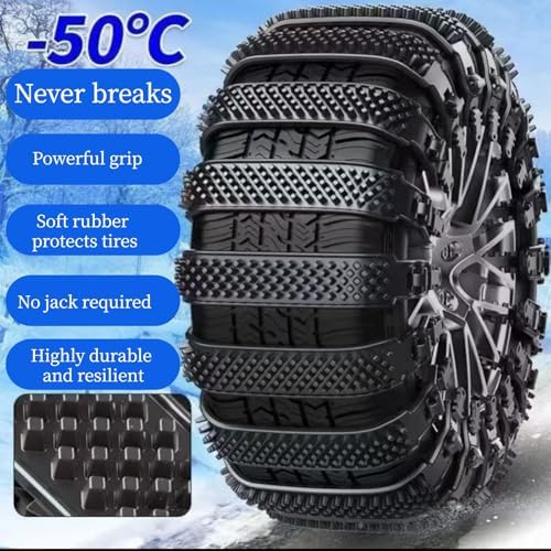 20 Pack Tire Chains, Universal Emergency Tire Chains, Adjustable Plastic - Image 4