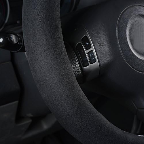 CAR Pass Black Faux Suede 14.5-15 Inch Memory Foam Steering Wheel Covers - Image 2