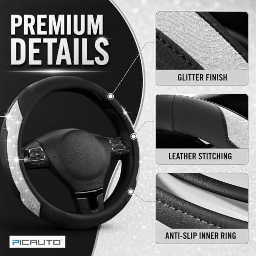 PIC AUTO Steering Wheel Cover, Universal Fit 14.5"-15.5" Car Steering Wheels - Image 4