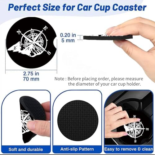 2Pack Softball Mom Car Cup Holder Coaster Neoprene Car Coasters - Image 4