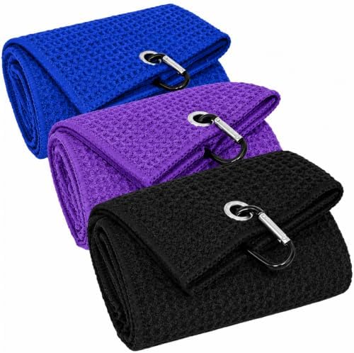 Golf Towel 3 Pack 16" X 16" Microfiber Waffle Pattern Golf Cleaning Towel by Unknown