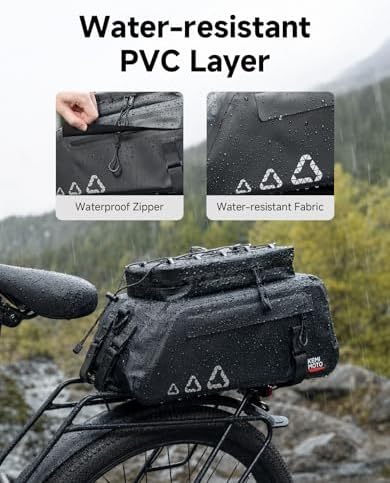 KEMIMOTO Bike Bag for Bicycle Rear Rack 13L Water Resistant Ebike Trunk Bag - Image 4