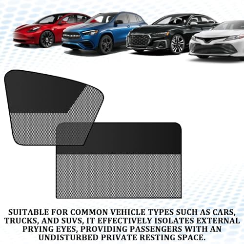 Magnetic Car Window Shades 2PCS Rear Side Windows, UV Protection Sun Block - Image 6