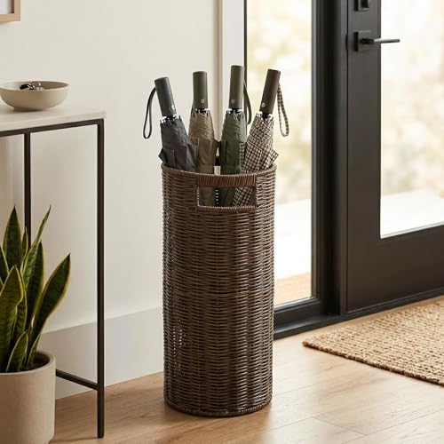 Rattan Umbrella Holder for Entryway by GlimsdeerDesign