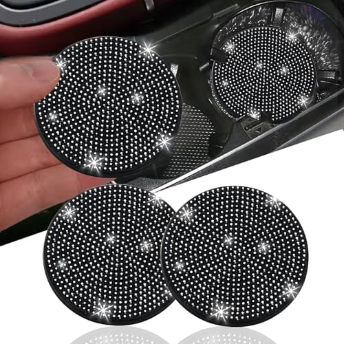 NBTEPEM 2pcs Bling Car Cup Holder Coaster, 2.75 inch Anti-Slip Shockproof by NBTEPEM