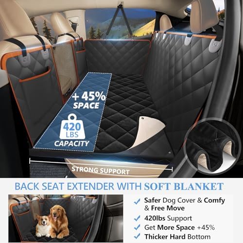 Btefd Back Seat Extender for Dogs, Hard Bottom Car Hammock - Image 3