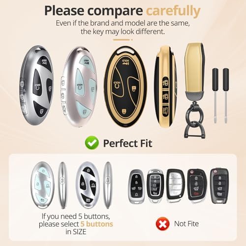 for Hyundai Key Fob Cover & Leather Keychain - Image 2