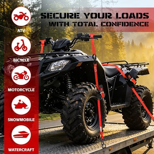 Retractable Ratchet Straps 1" x 13 Ft, 800 Lbs, 2 Pack - Image 6