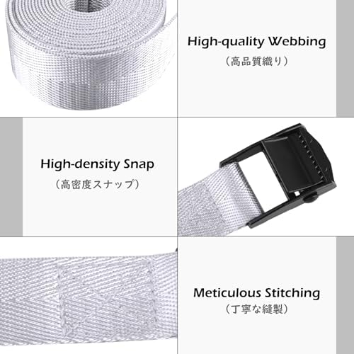 TRIWONDER Cinch Tie Down Strap Lashing Straps Heavy Duty Nylon Straps - Image 3