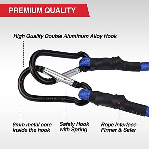 WORKPRO 24" Bungee Cords with Hooks, 4 Pack Heavy Duty Outdoor Bungee Strap - Image 6