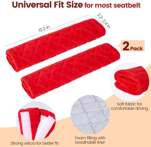 Amooca 2 Pack Seat Belt Covers Soft Shoulder Pad - Image 4
