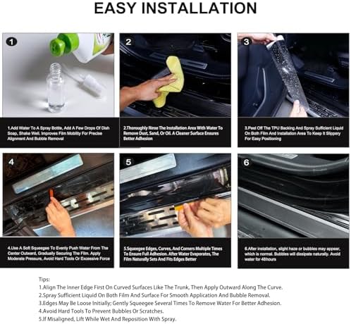 Car Door Sill Protector for Toyota Highlander 2020-2026, 8.5 Mil Clear TPU PPF - Image 6
