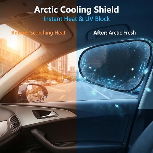 4 PCS Car Window Sun Shades, Static Suction Car Side Windows Sunshade, Front - Image 3