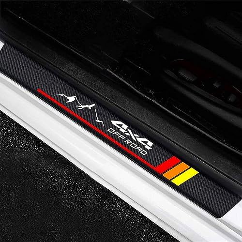 4Pcs Carbon Fiber Car Door Sill Plate Protectors - Image 2