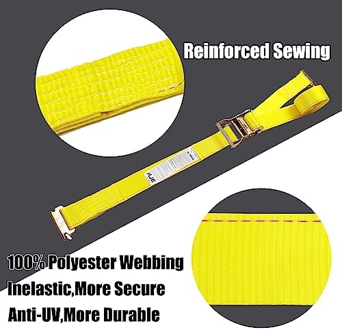 KJE E-Track Ratchet Straps, 4 Pack 2" x20' Heavy Duty Cargo Tie-Downs, 4500LBS - Image 5